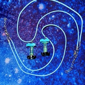 Matching Handmade toy earrings tipsy turvey unique by kid entrepreneur